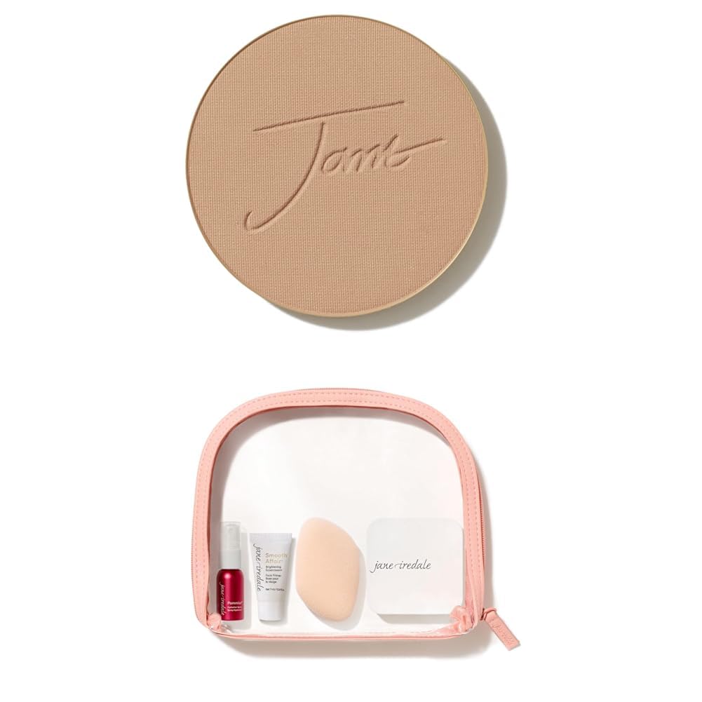 jane iredale PurePressed Base Mineral Foundation Refill or Refillable Compact Set| Semi Matte Pressed Powder with SPF | Talc Free, Vegan, Cruelty-Free