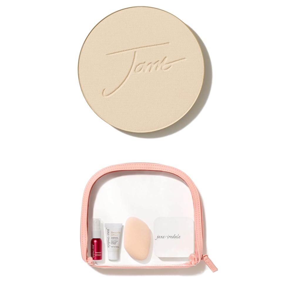 jane iredale PurePressed Base Mineral Foundation Refill or Refillable Compact Set| Semi Matte Pressed Powder with SPF | Talc Free, Vegan, Cruelty-Free